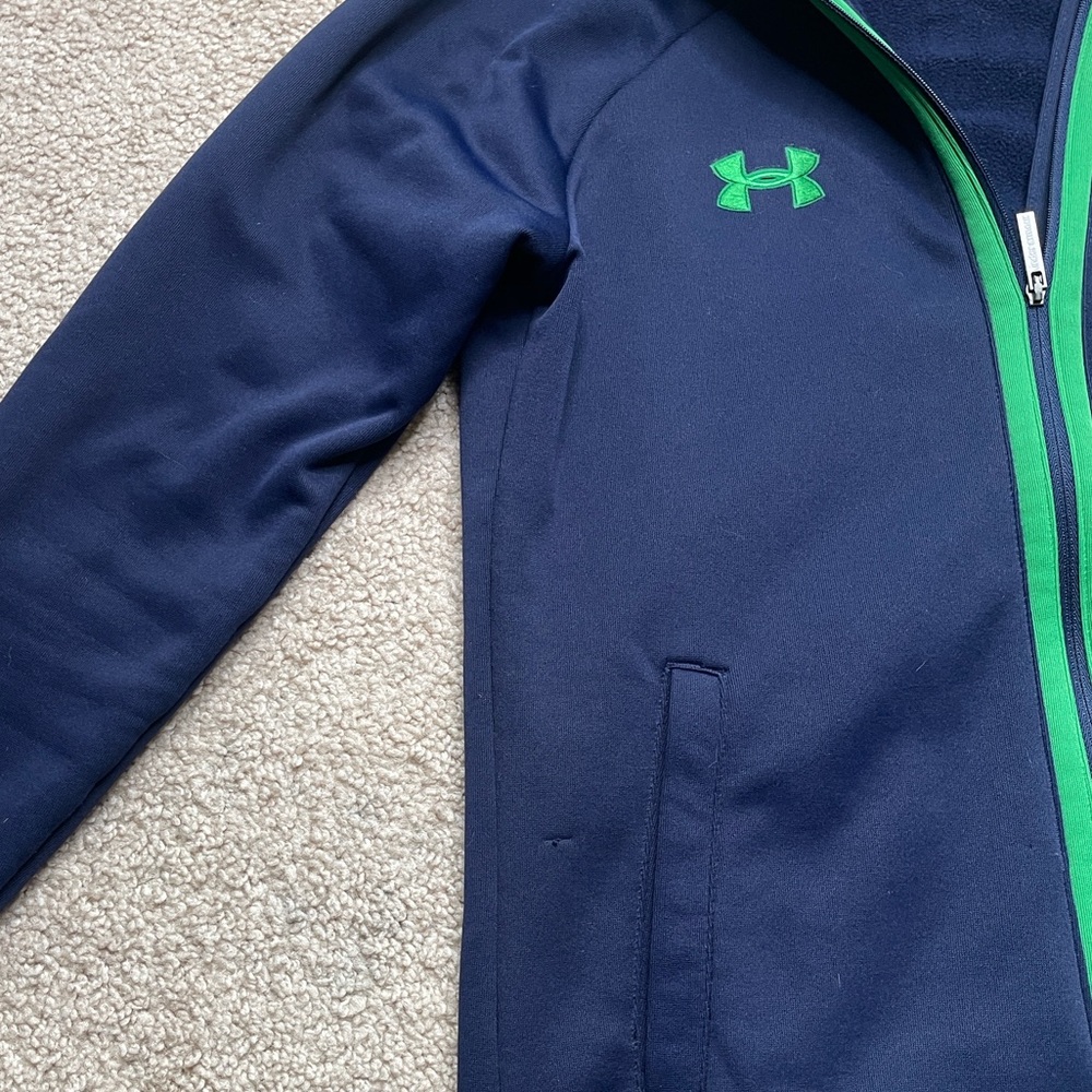 Under Armour Women's Navy and Green Notre Dame Jacket - Picture 4 of 7